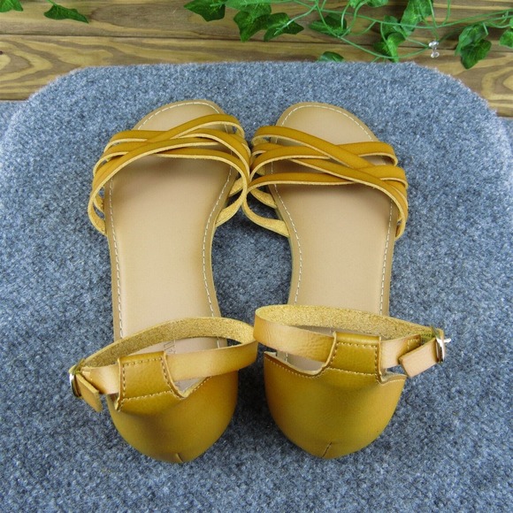 Old Navy Women Ankle Strap Sandal‎ Shoes Orange Synthetic Size 9 Medium - Picture 6 of 9